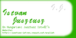 istvan jusztusz business card